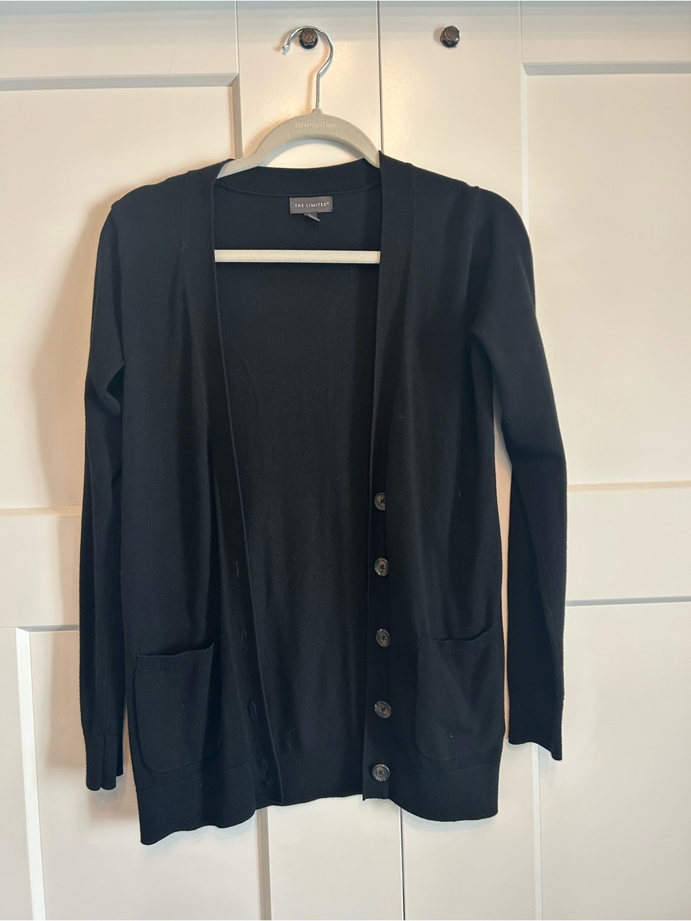 The Limited Black Button-Up Long Cardigan